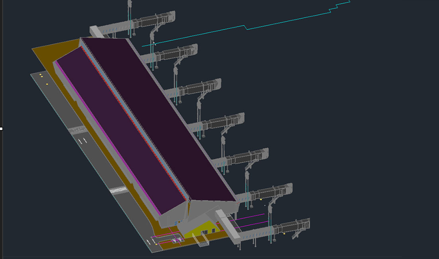 دانلود فایل اتوکد فرودگاه سه‌بعدی DWG برای AutoCAD